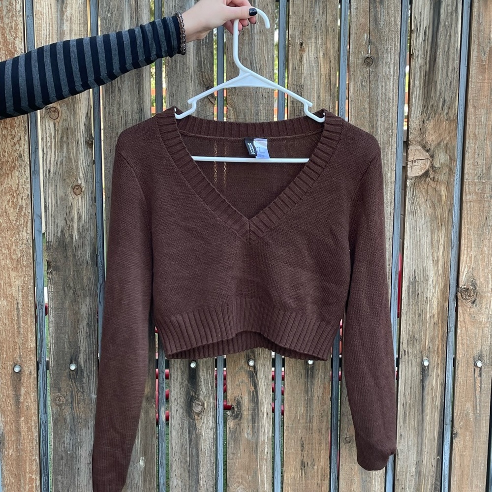 Brown Cropped Sweater